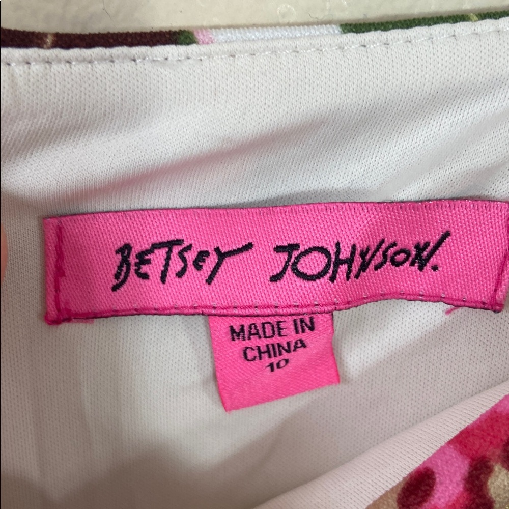 New Betsey Johnson Roses Floral Dress White Pink Size 10 Body Con Short Mini - Picture 5 of 8